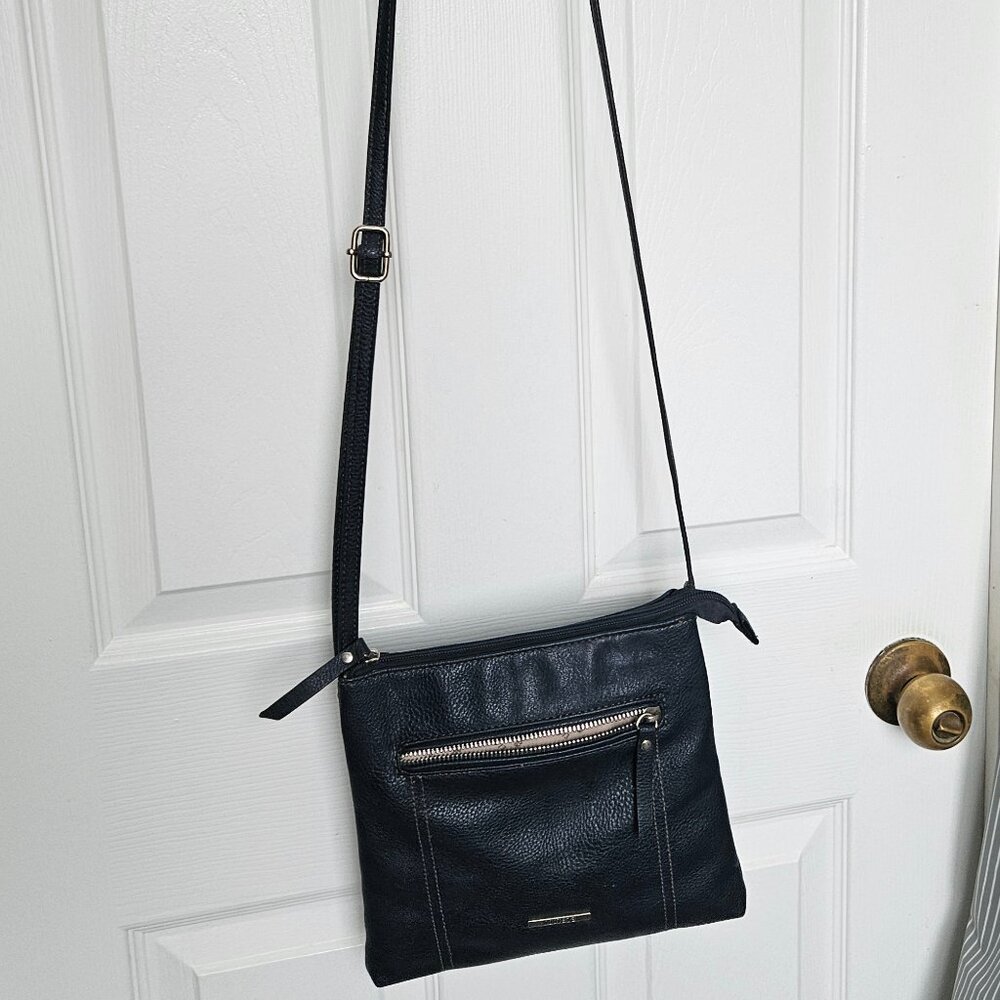 ROOTS 73 Navy Blue Vegan Leather Crossbody